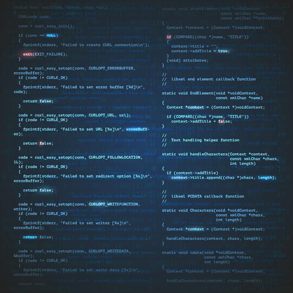 Code on screen
